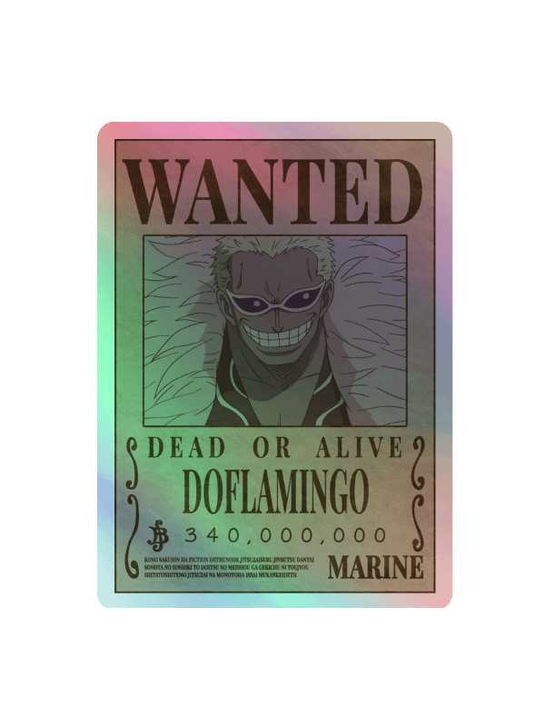 Doflamingo Wanted Poster Holographic Sticker Set product image (4)