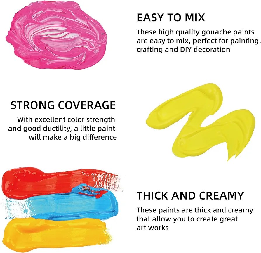 HIMI Gouache Paint Set: Gouache Artist Watercolor Paints & Palette Painting Art product image (4)