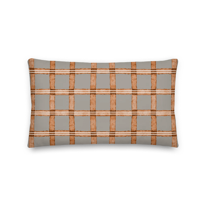 CINNAMON & GREY COTTAGE GINHAM CHECK -Premium PILLOW - Cottage Kissen mit Karomuster product image (2)