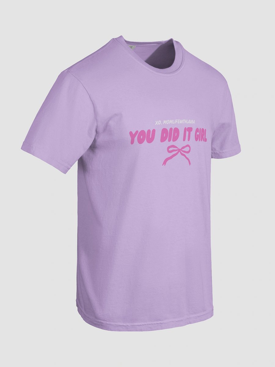 You Did it Girl Bow Comfort Colors Tee - Hot Pink/Orchid product image (7)