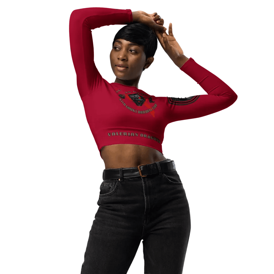 women oni crop top long sleeve (RED) product image (10)