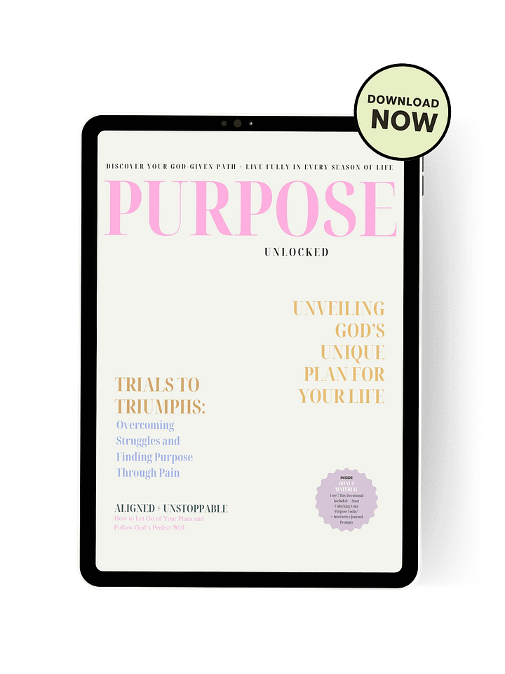 Purpose Unlocked: Unveiling God's Unique Plan For Your Life E-Book product image (1)