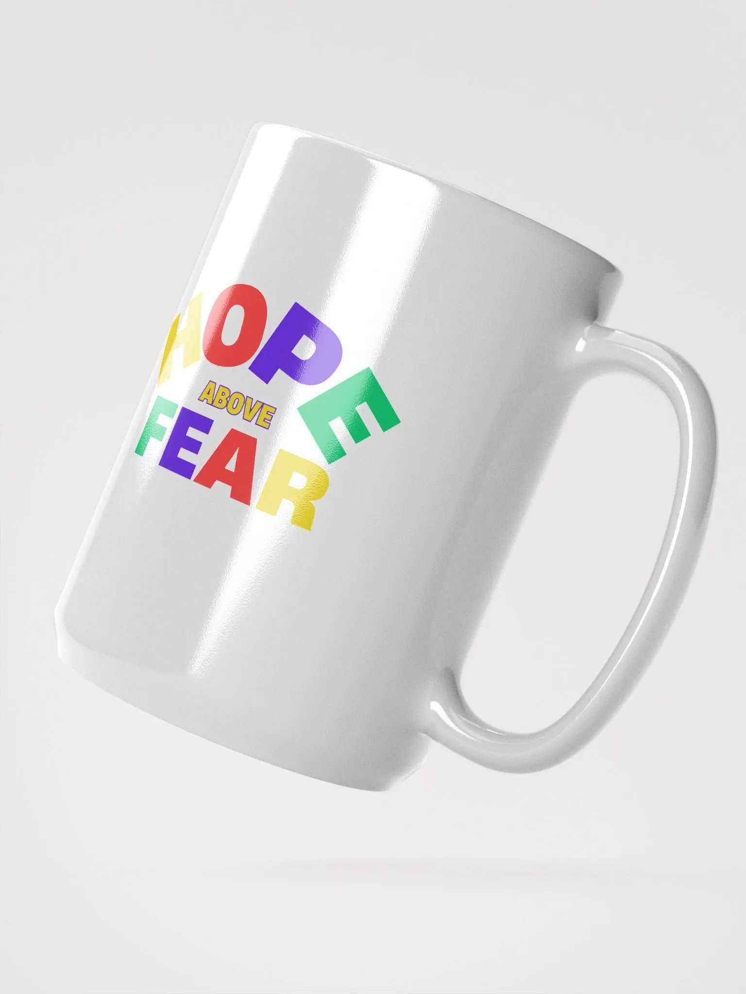 HOPE & FEAR Above White Glossy Mug product image (2)