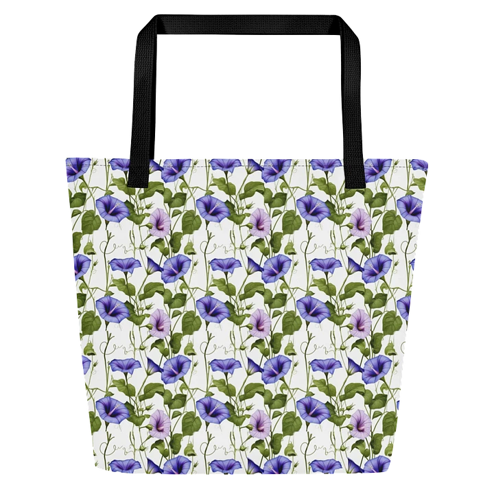 White with Morning Glory All Over Print Tote Bag product image (1)