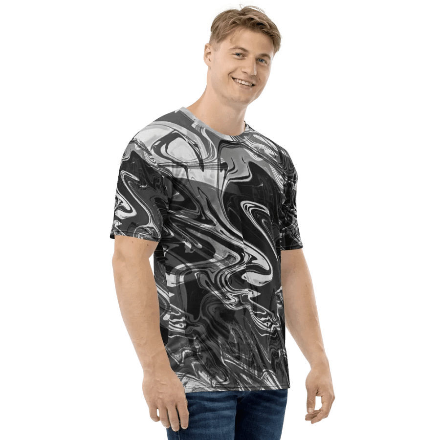 Black and White Swarm Pattern Urban Design T-Shirt product image (5)
