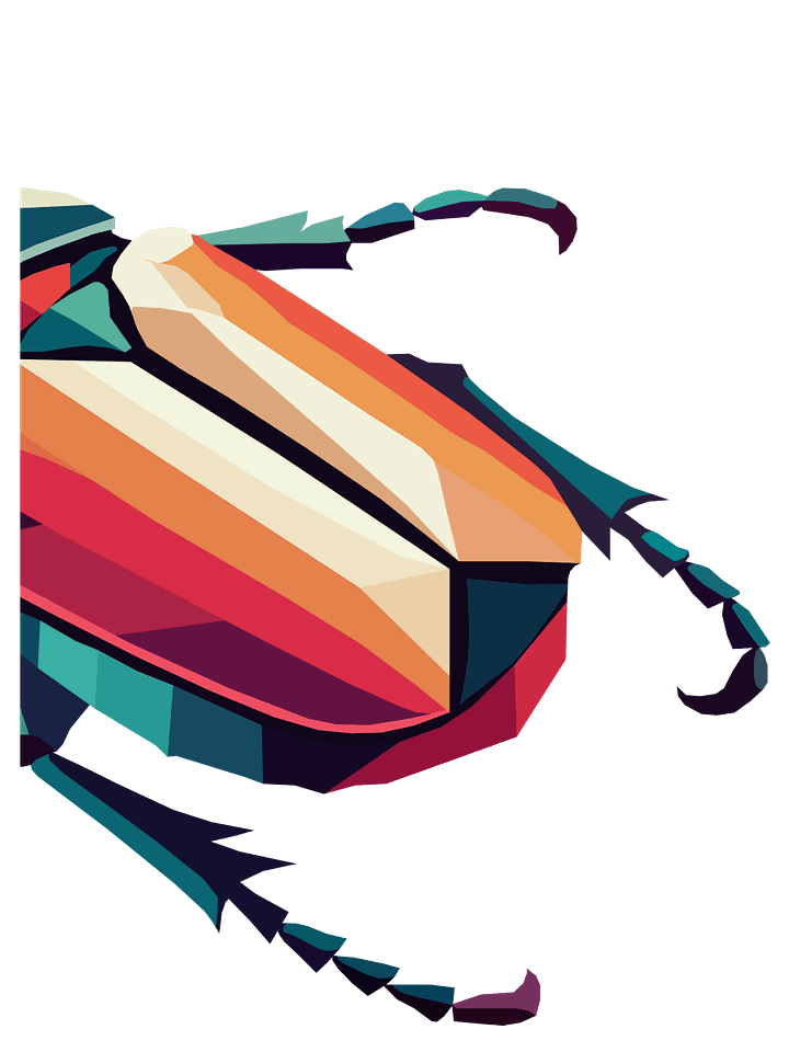 Free Geometric Beetle PNG Art - Transparent Background, Low Poly Insect Illustration product image (2)