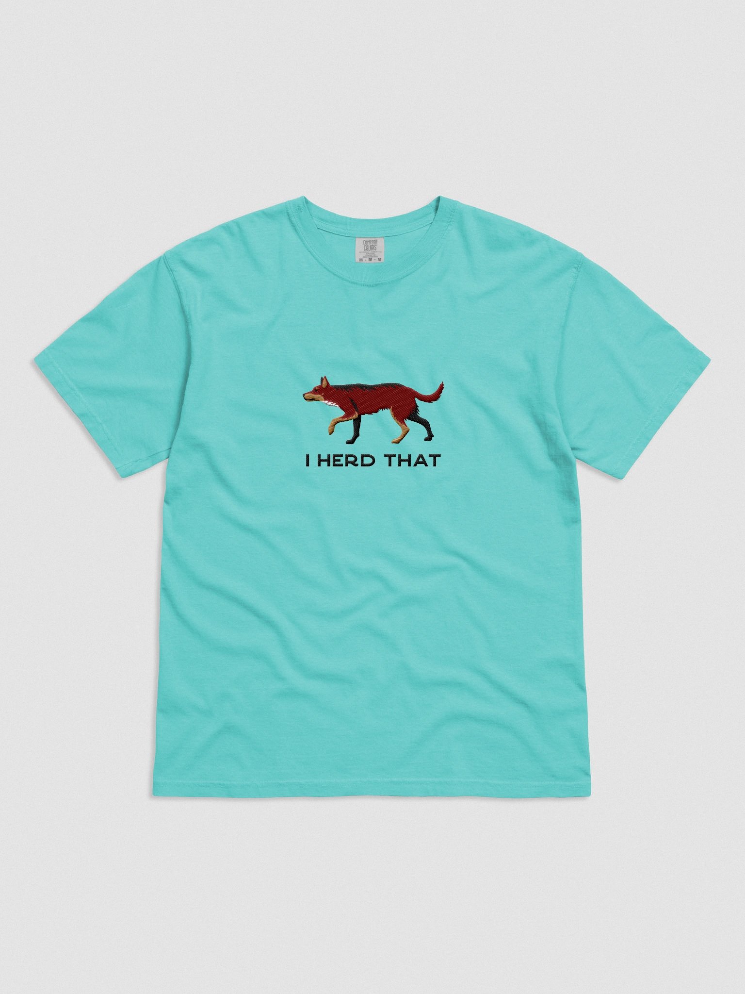 I Herd That T-Shirt(Embroidered) of an Australian Kelpie(Brown & Tan) product image (4)