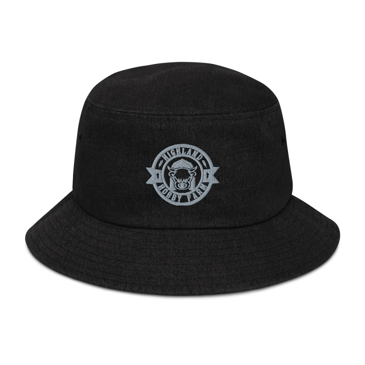 Modern Highland Hobby Farm Emblem Denim Bucket Hat product image (1)
