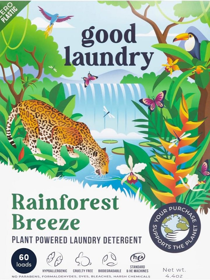 Detergent Sheets - Rainforest Breeze Scented (60 Loads) - Eco-Friendly Laundry Detergent Sheets, Hypoallergenic, No Plastic Jugs or Waste product image (1)