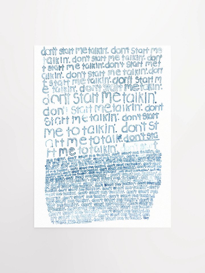Don't Start Me Talking Poster product image (2)