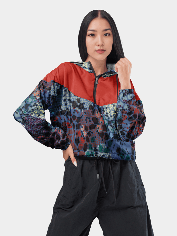 Stained glass Women's Cropped Windbreaker product image (5)
