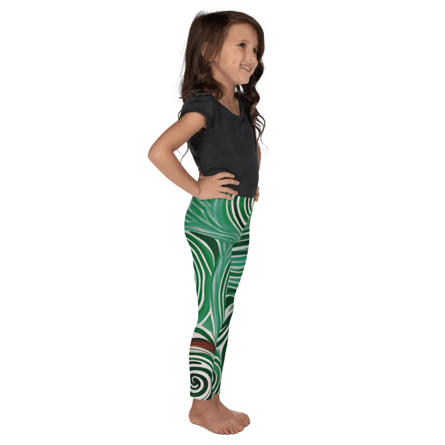 Funky Cool Green Liquid Tie-Dye Kid's and Toddler's Leggings product image (4)