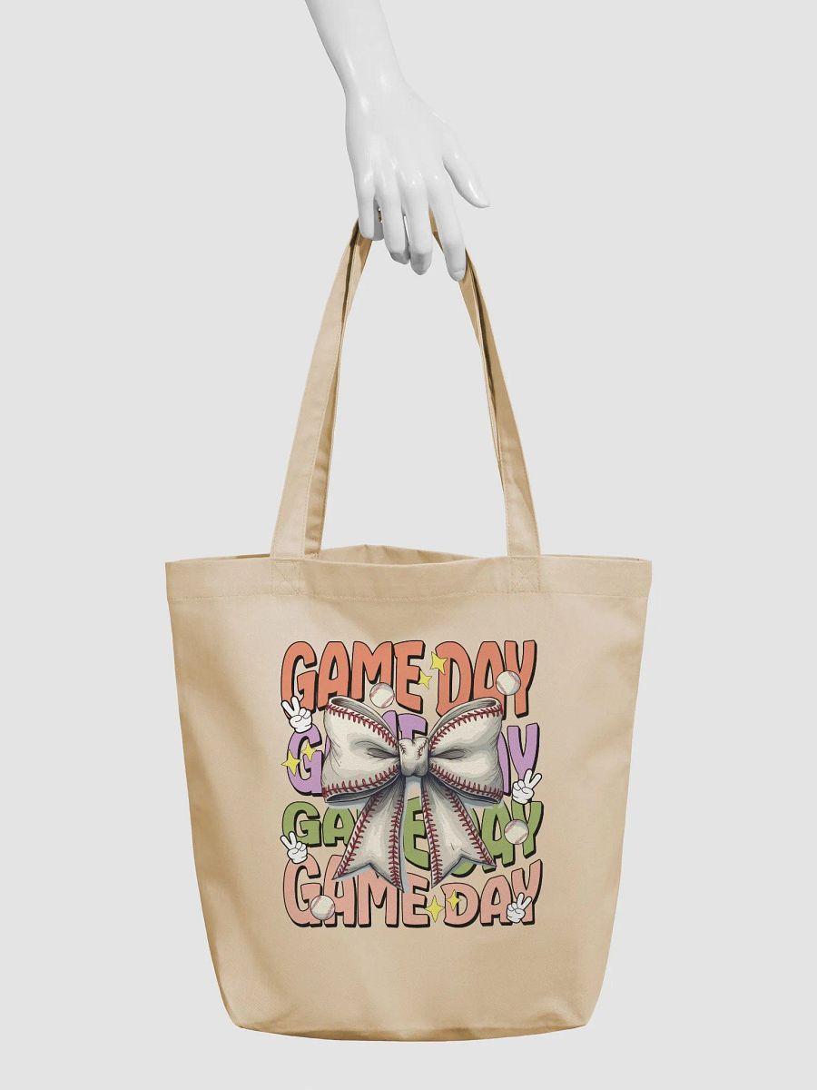Game Day Bow Baseball Groove Tote Bag product image (6)