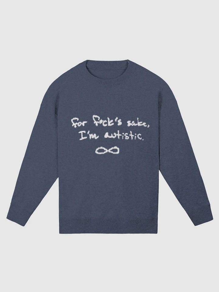 FFS, I'm autistic. (lg. design, navy and white) knitwear relaxed crewneck product image (3)