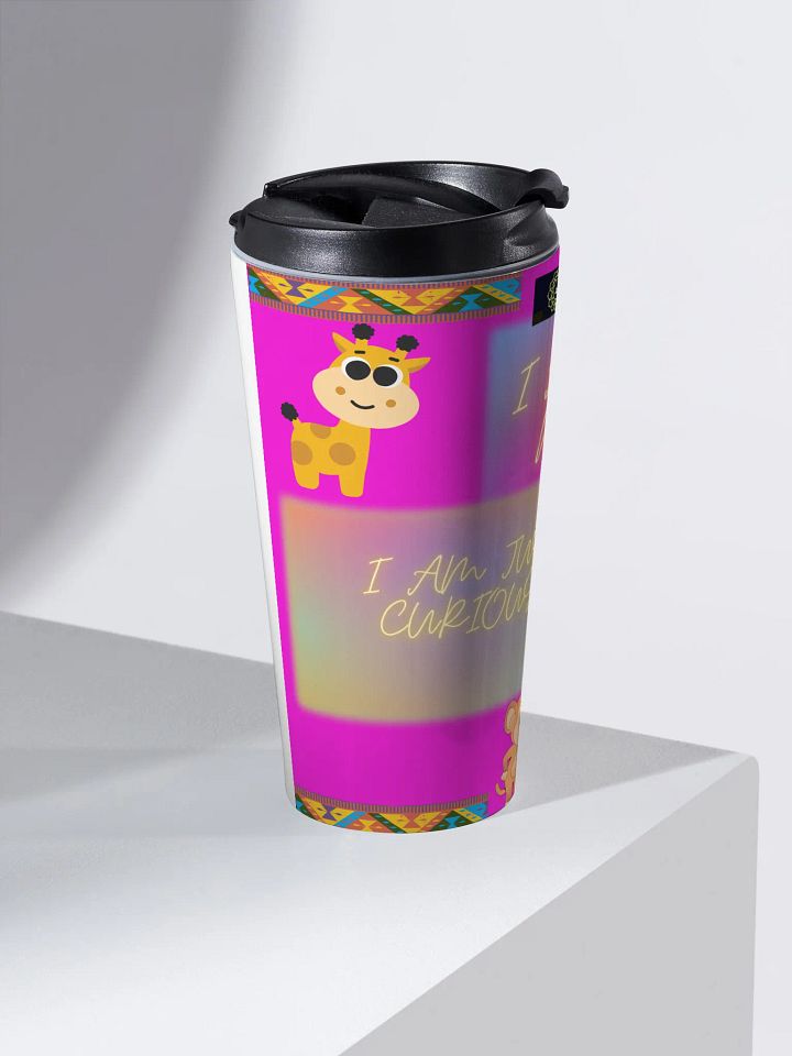 Cartoon character curiosity themed travel mug product image (2)