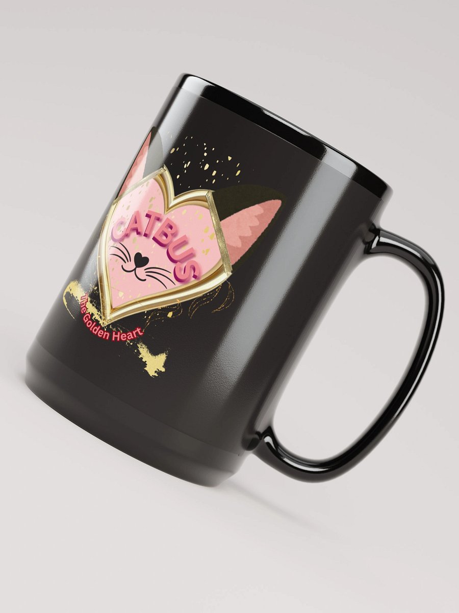 Catbus Gold Heart Black Mug product image (4)