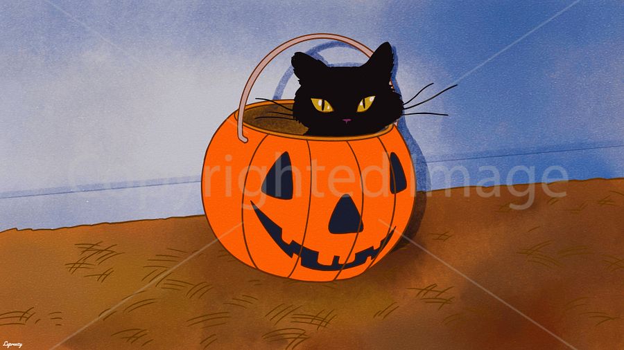 Lepreezy's Illustration Digital Wallpaper (Trick 'r Treat Kitten) product image (1)
