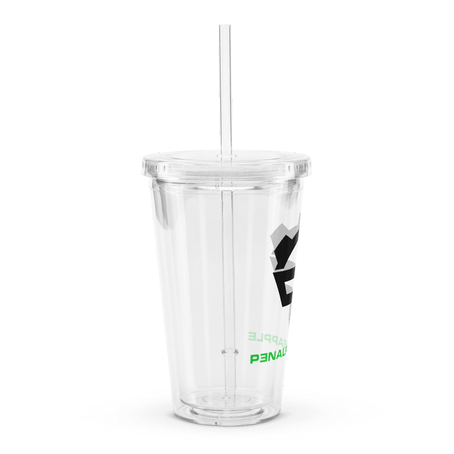 P3nAlPineapple - Black Logo Double Wall Clear Plastic Tumbler (16oz) product image (3)