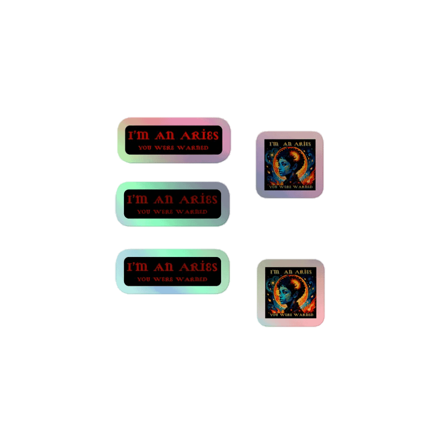 Aries 2025, You Were Warned, Holo Sticker Pack product image (1)