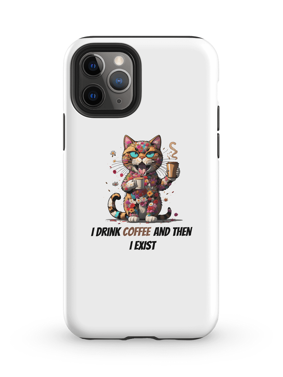 Funny Coffee Cat iPhone Case I Cute Phone Cover for Caffeine Lovers I MAGSAFE COMPATIBLE product image (1)
