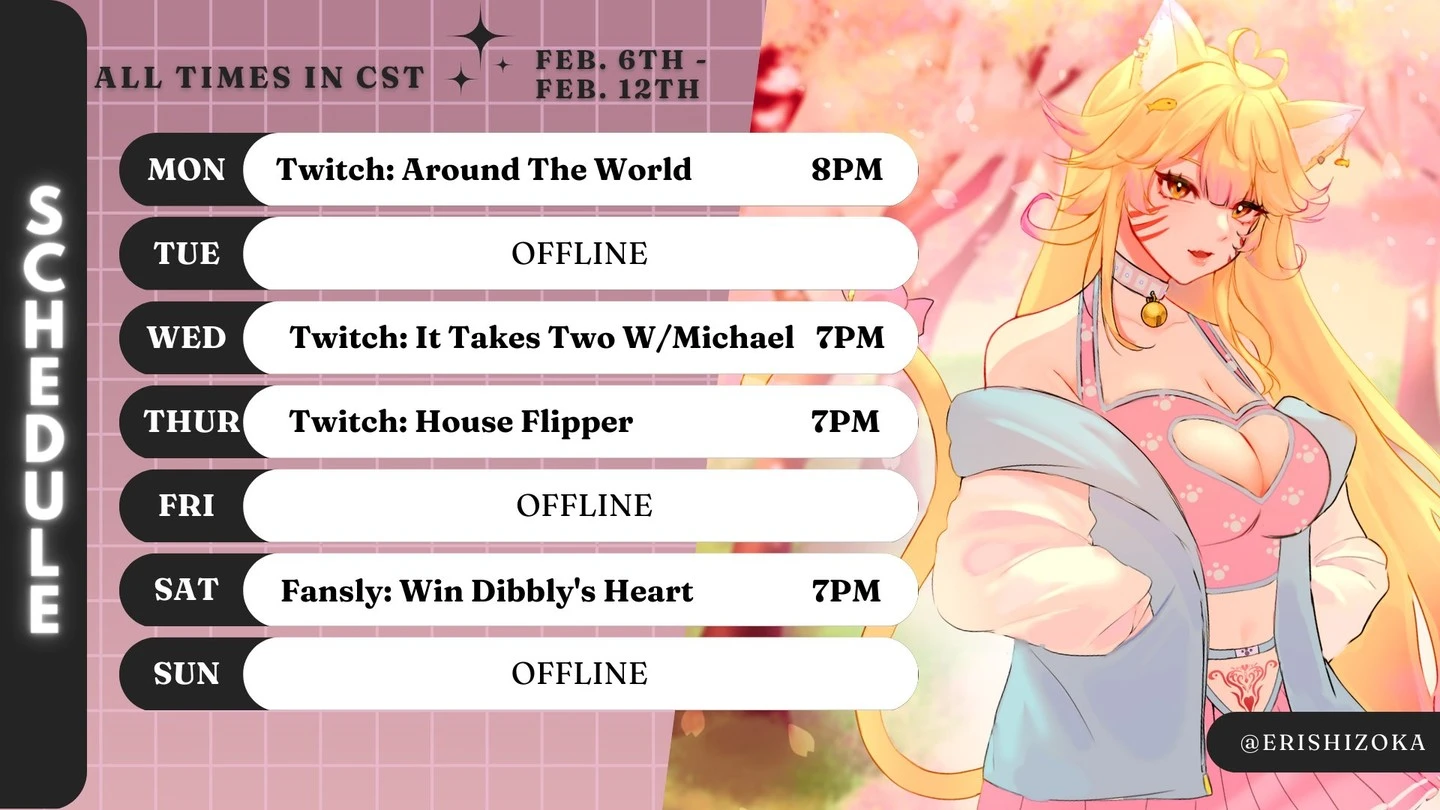 🔪Schedule this week!! See you on stream~ 💕