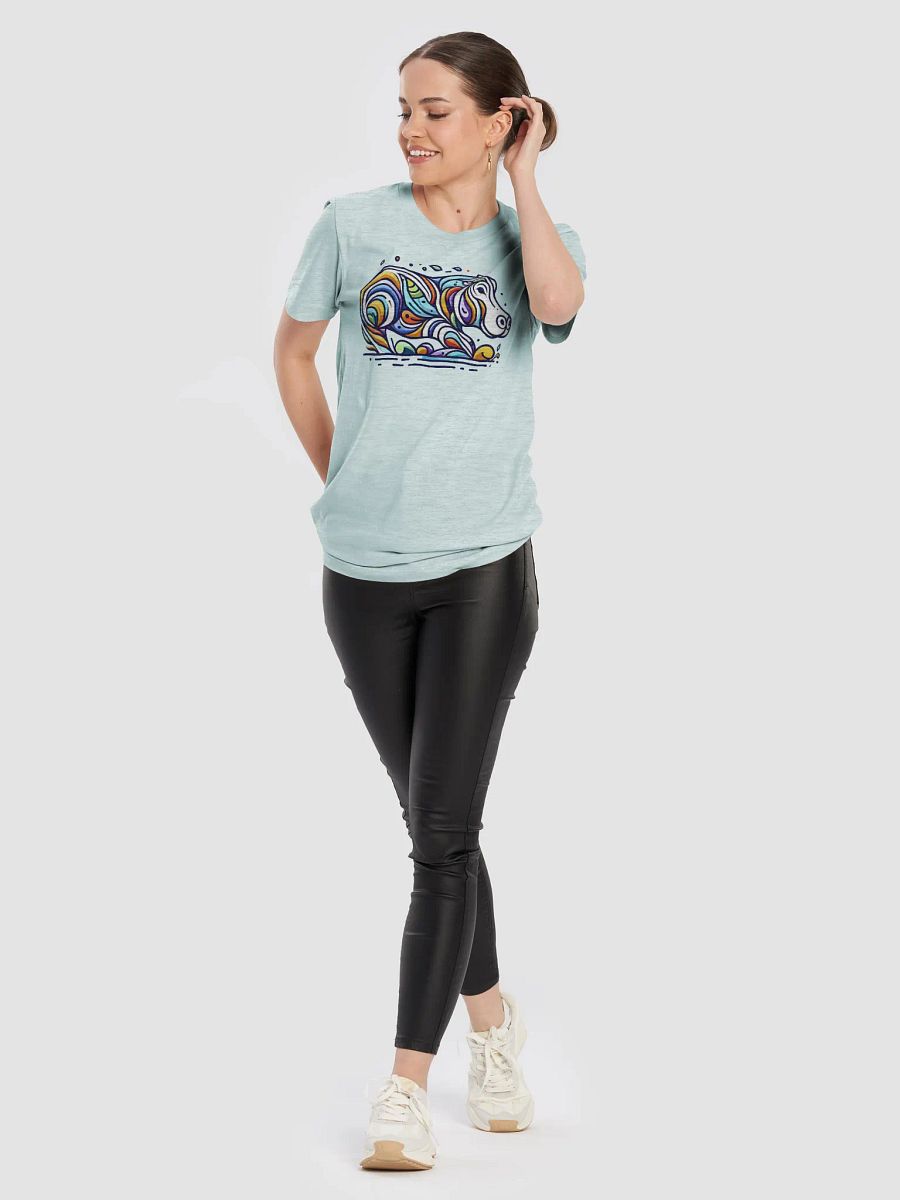Hippo Splash T-Shirt, Colorful Wildlife Design, Animal Lover Gift, Vibrant Abstract Hippo Art T-shirt product image (6)