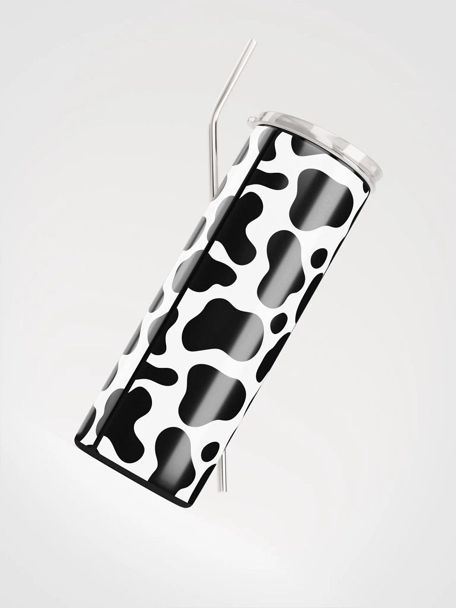 Moo-ve Over for Style with our Cow Print Stainless Steel Tumbler | Eco-Friendly 20 oz Tumbler with Reusable Straw product image (4)