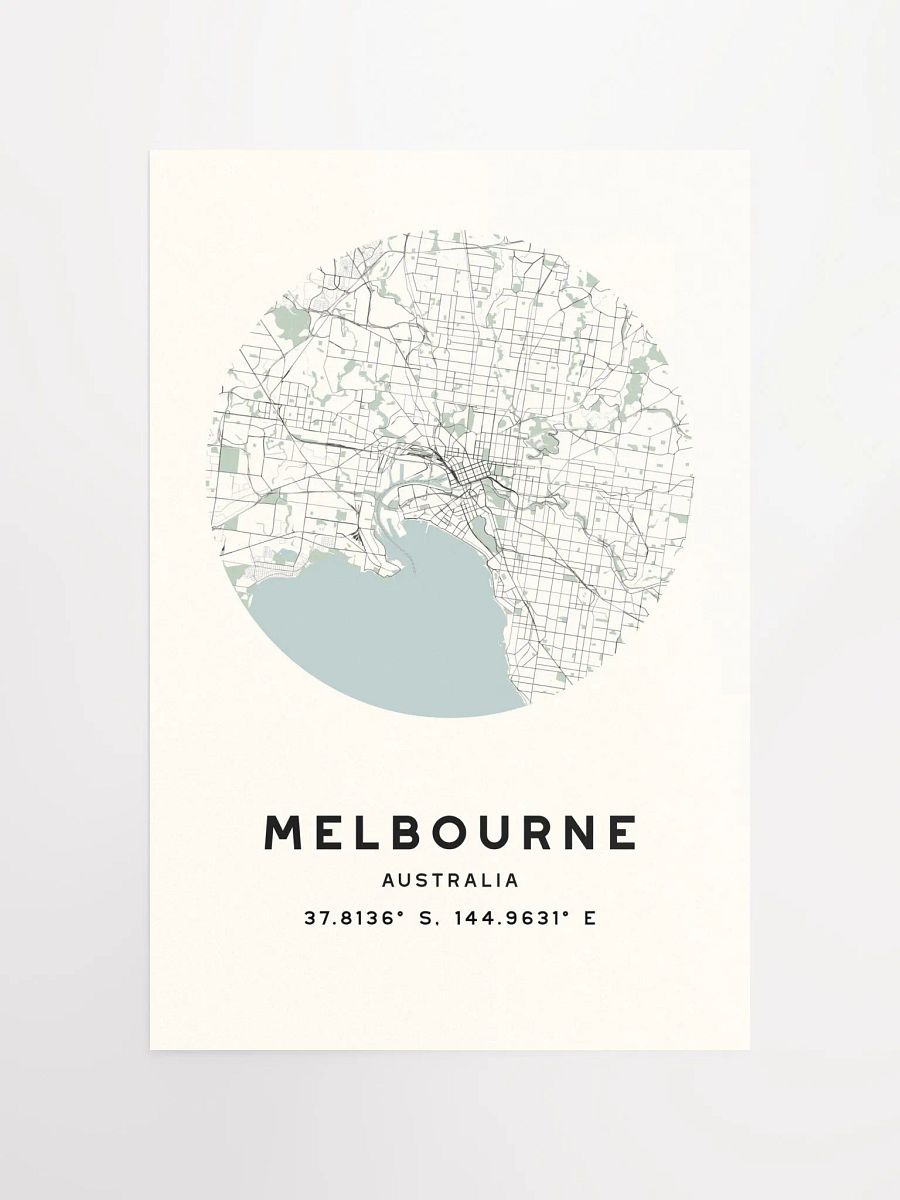 Melbourne Street Map Poster – Beige Minimalist Circular City Art product image (4)