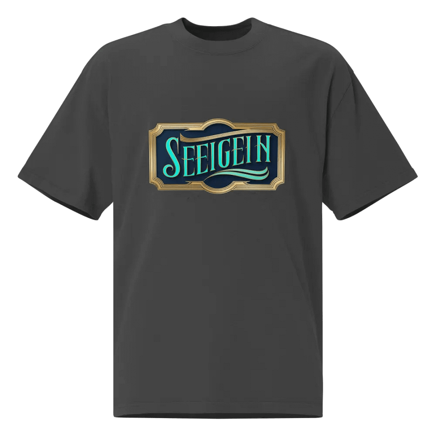 Vintage Elegance Teal Text T-Shirt product image (1)
