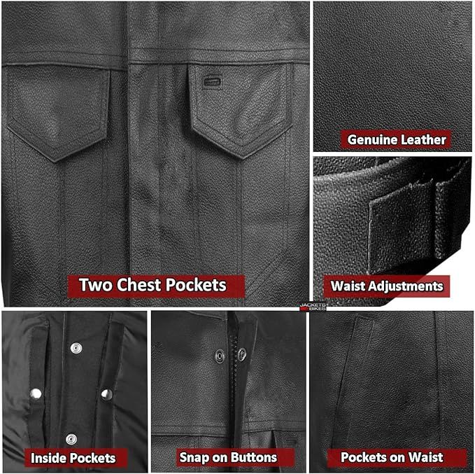 Black Leather Punk Vest [MENS] product image (3)