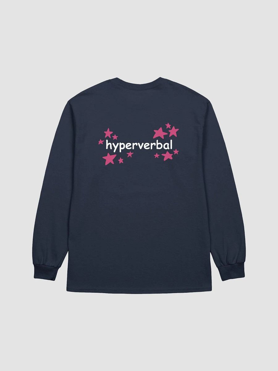 hyperverbal (comic sans with pink stars) printed front and back cotton long-sleeve product image (2)
