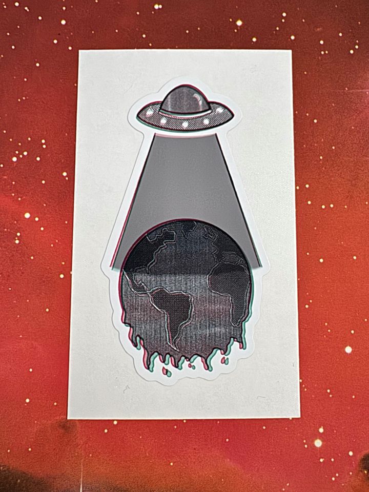 Melted Earth Abduction Sticker product image (1)