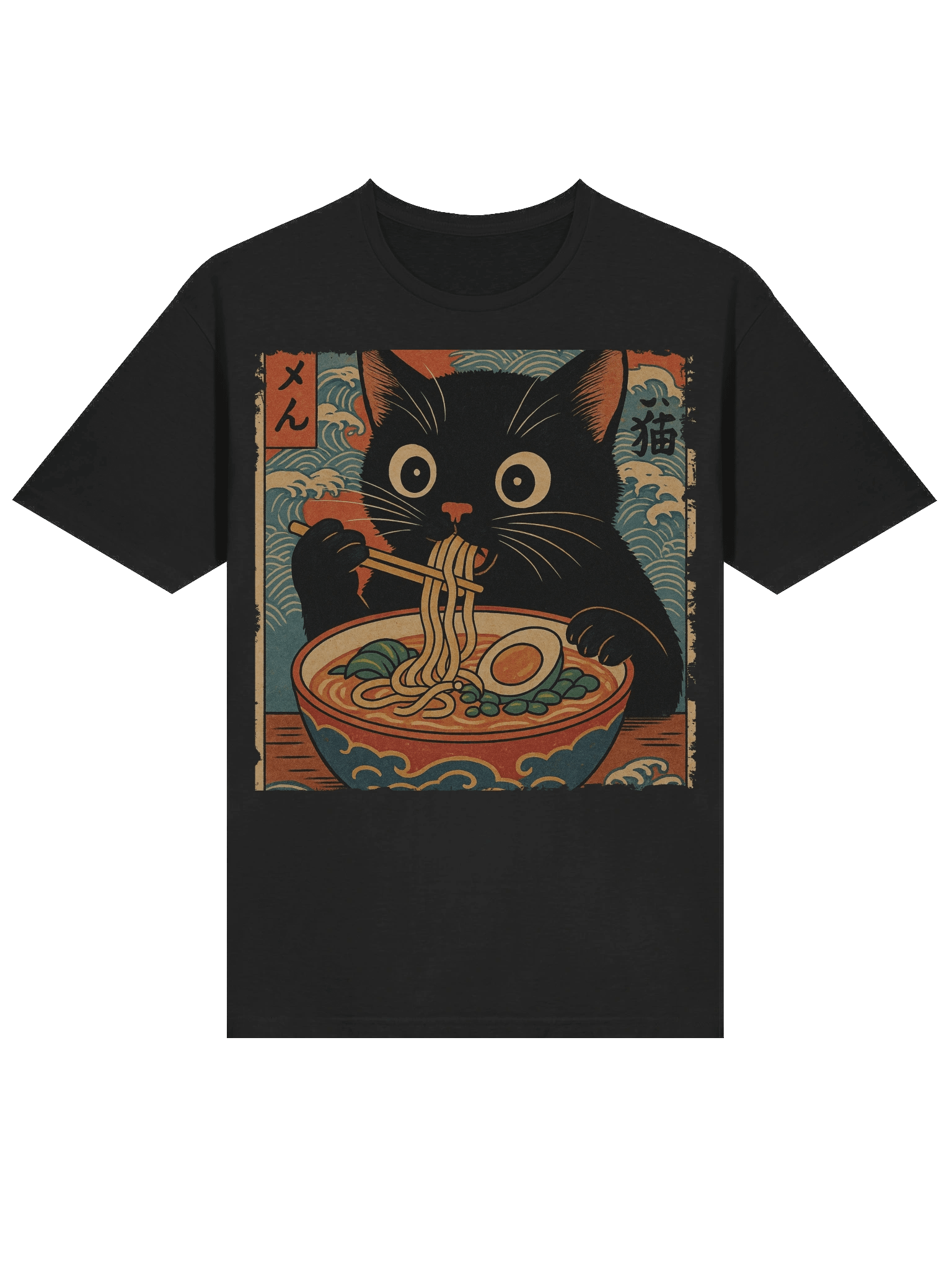 Ramen Cat Ukiyo-e Japanese Art T-Shirt product image (16)