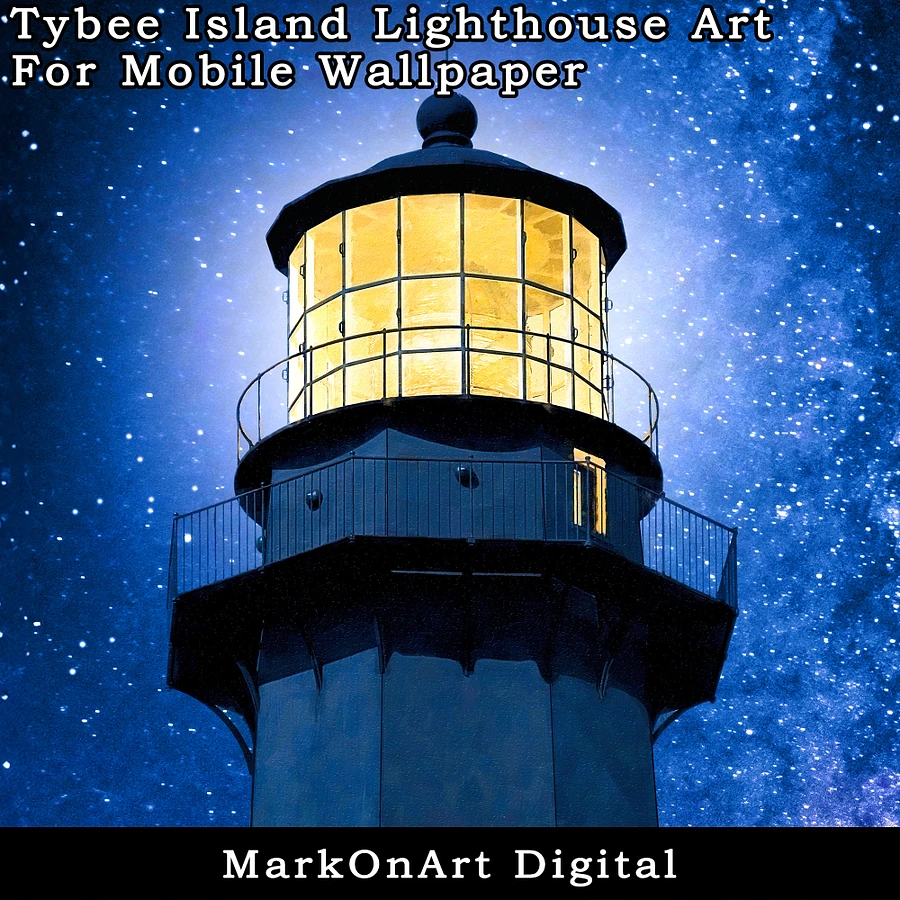 Tybee Island Lighthouse Art For Mobile Phone Wallpaper or Lock Screen | High Res for iPhone or Android Cellphones product image (3)