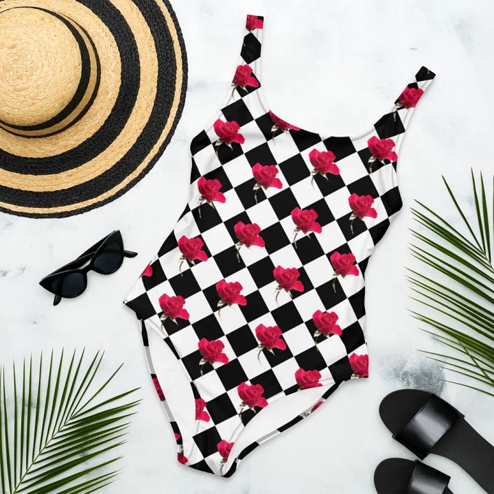 Rosy one-piece {black and white} product image (2)