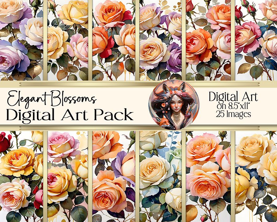 Elegant Blossoms Digital Art Collection product image (1)