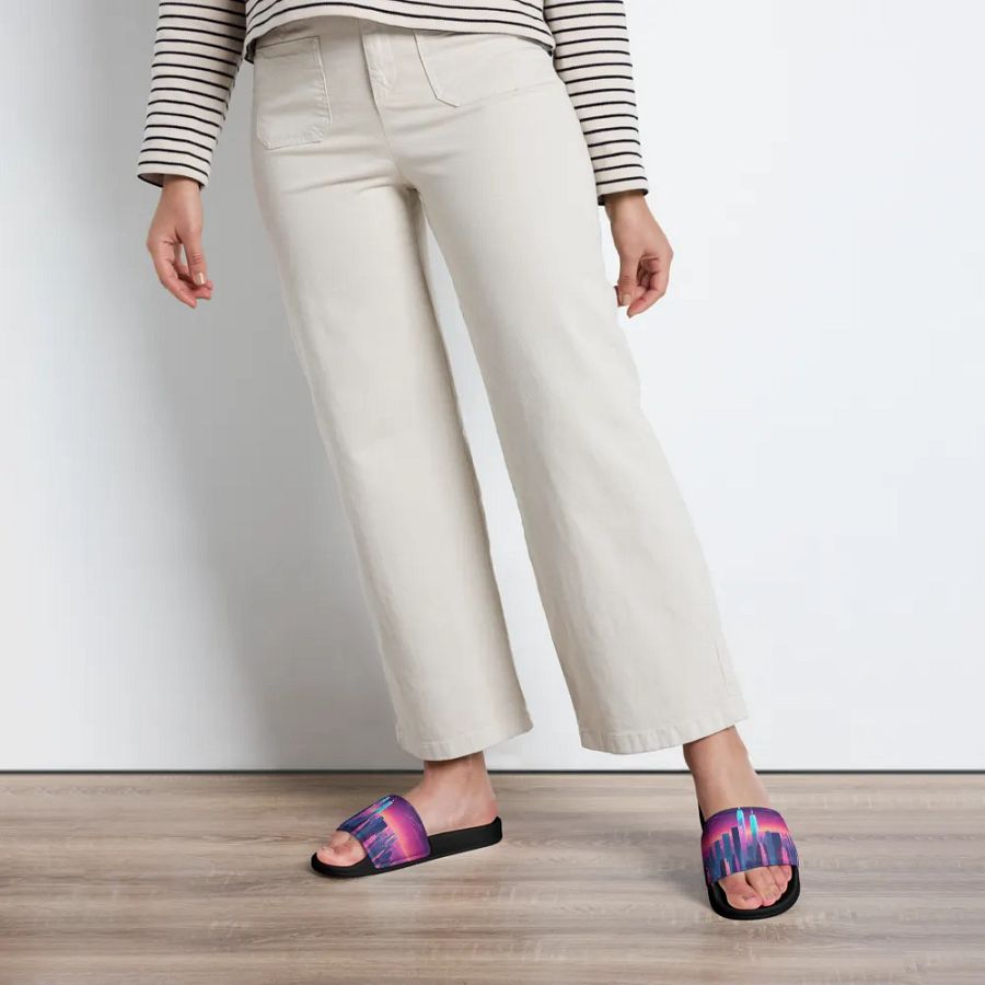 Vaporwave New York City All Over Print Women's Slides product image (9)