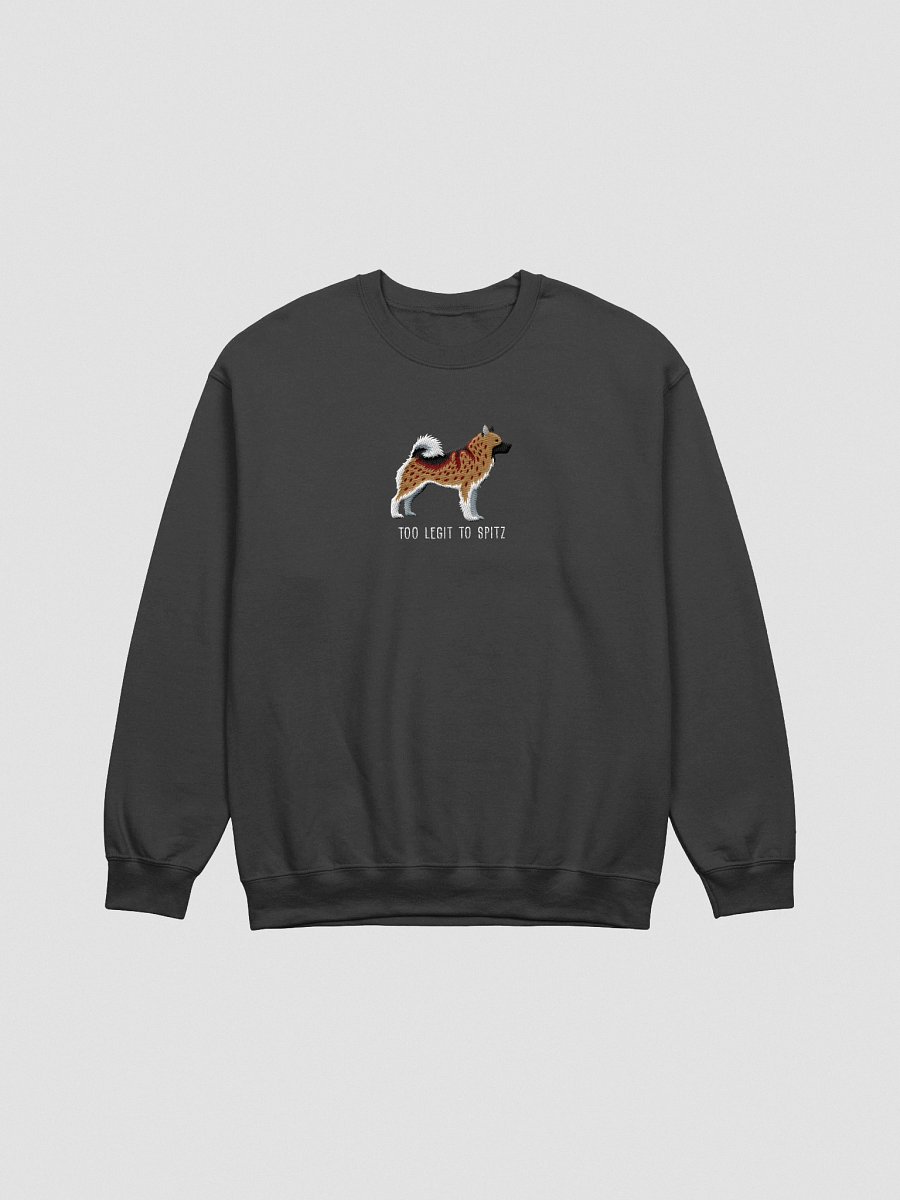 Too Legit to Spitz Sweatshirt (Embroidered) of a Norwegian Elkhound(Brown) product image (4)