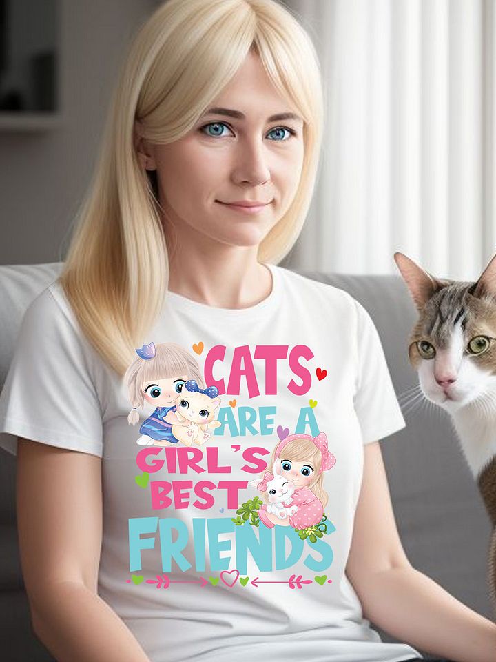 Cats Are A Girls Best Friend - Cat Lover Cat Owner Funny For Any Cat Breed T-Shirt product image (2)