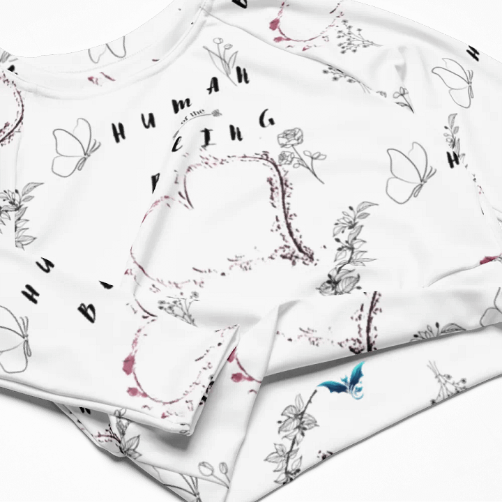 Heartbeat Pixelation Long Sleeve Crop Top, "Human of the Being" product image (2)