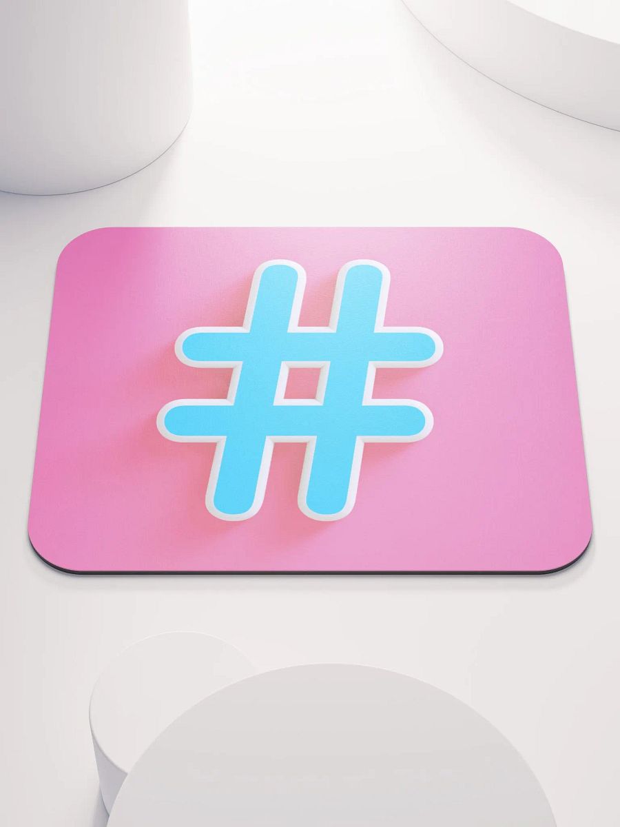 Trendy Blue Hashtag Mouse Pad product image (1)