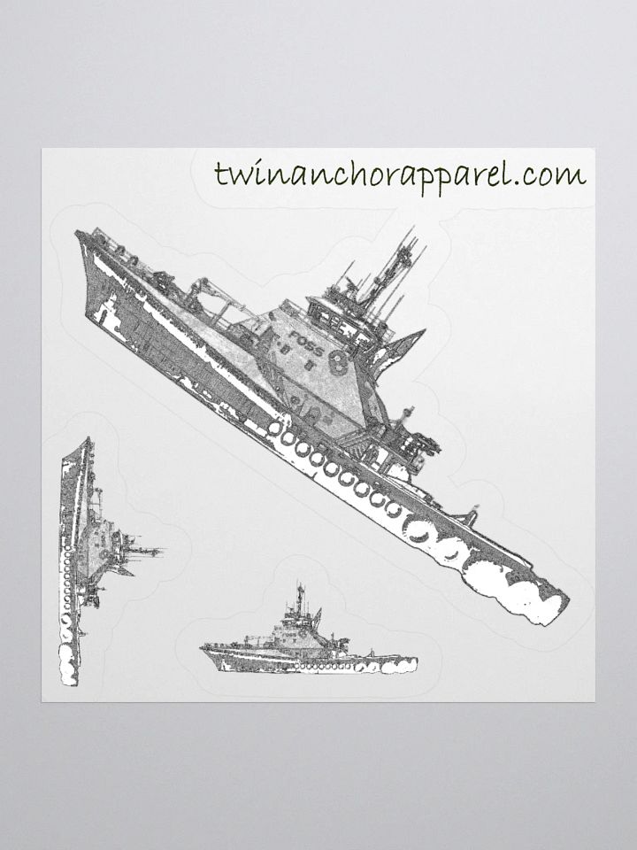 Foss Tugboat Sketch Kiss Cut Stickers product image (2)