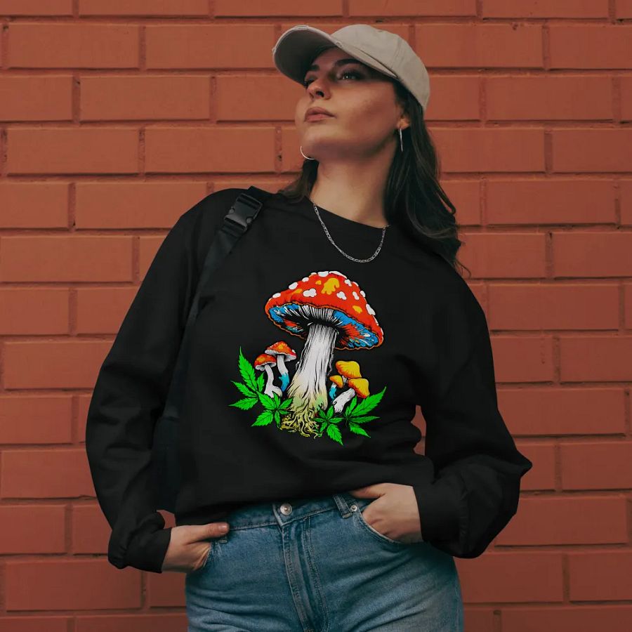 [Groovy Shrooms 2] Unisex Premium Heavyweight Long Sleeve Shirt product image (11)