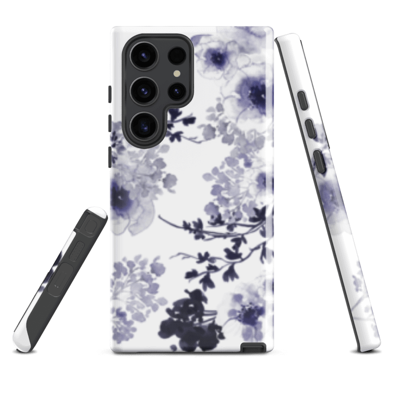 Midnight Blossom Blue Samsung Tough Case product image (1)