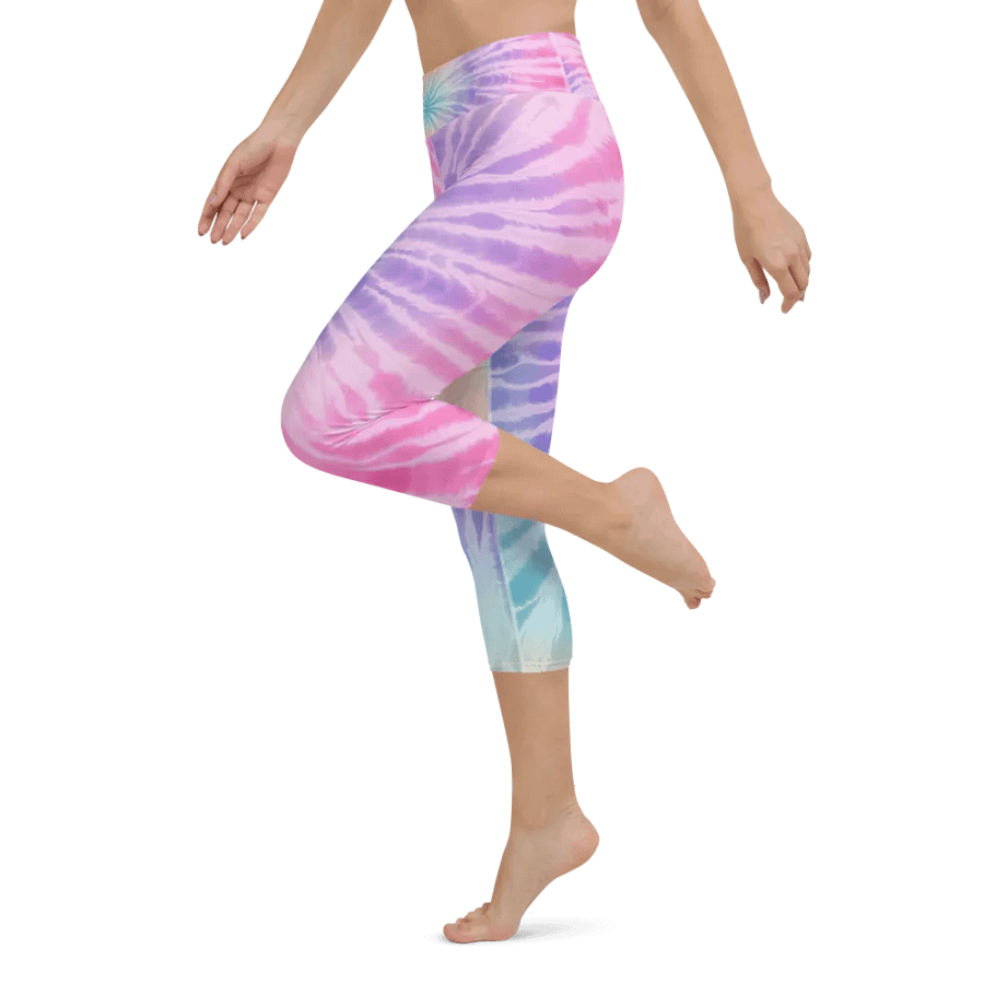Pastel Radiance Tie-Dye Yoga Capri Leggings product image (5)