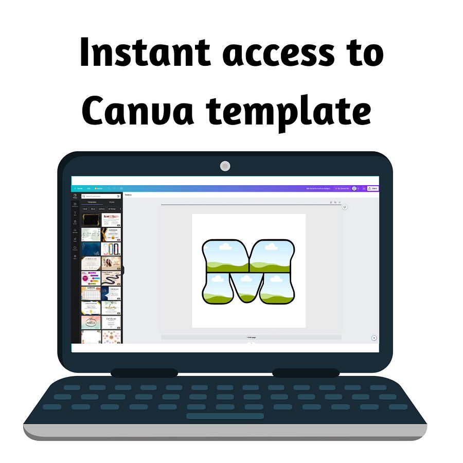 Fat and Fun Alphabet (A - Z) Multiple Frames Canva Templates product image (4)