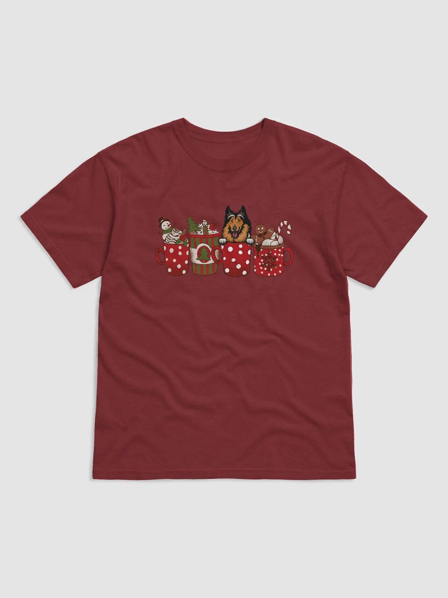 Cute Rough Collie in a Christmas Cup T-Shirt | Funny Christmas Pup in a Cup product image (4)