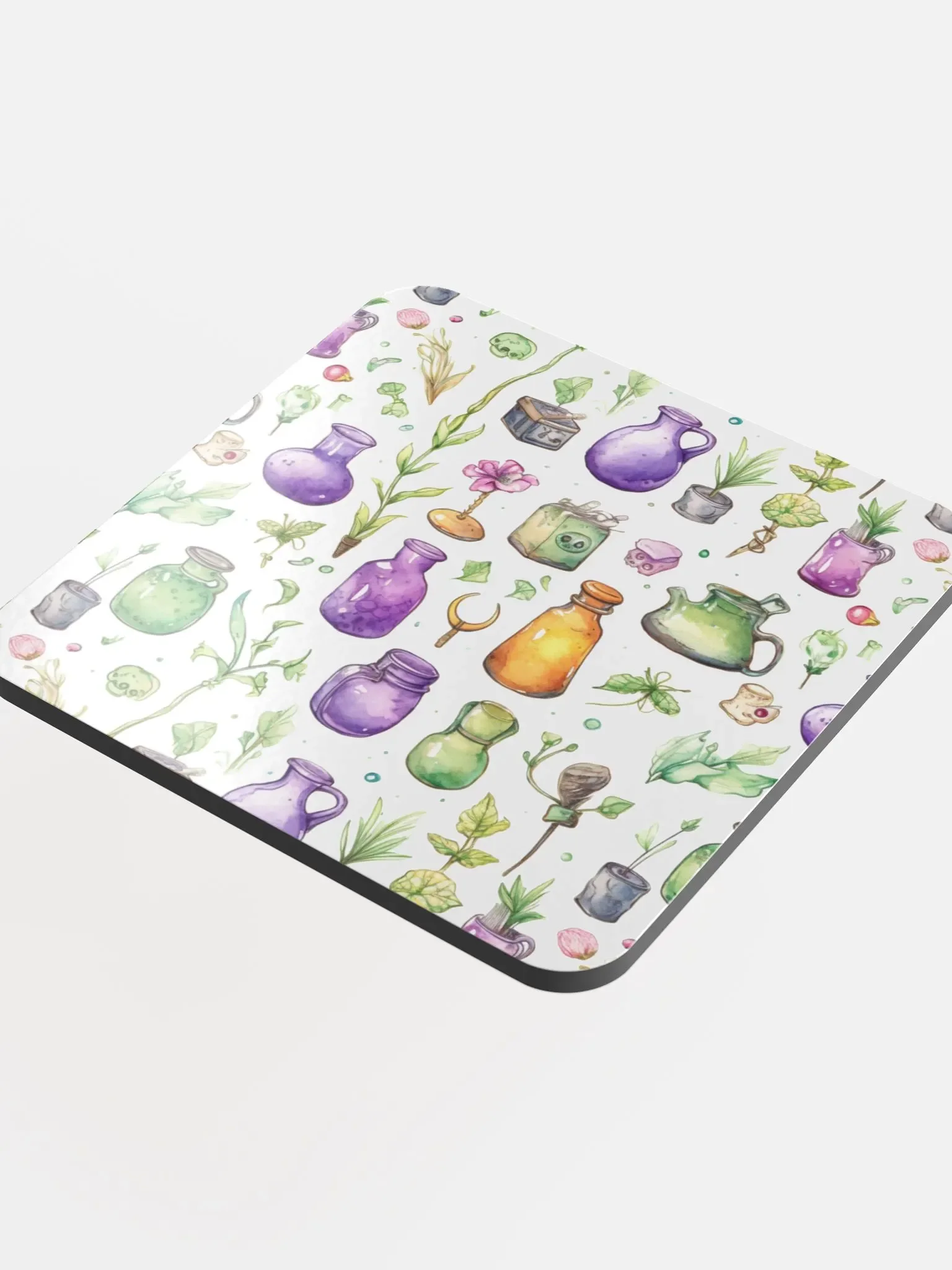 Glossed Cork Coaster 🟩 🔶 🟪 Fascinating Watercolor Pattern - Motif 4 product image (4)