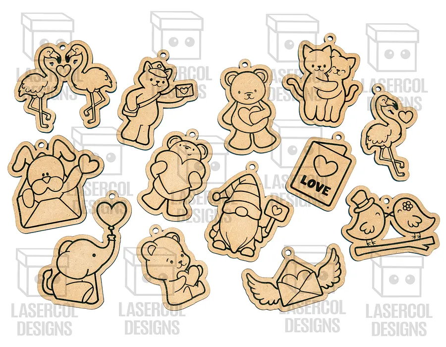 Valentine's Day Cutouts / Tags - Laser Cut Files product image (3)