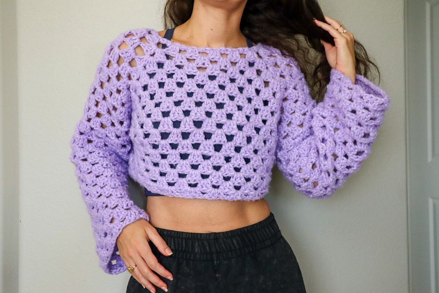 Granny Stitch Cropped Sweater product image (5)